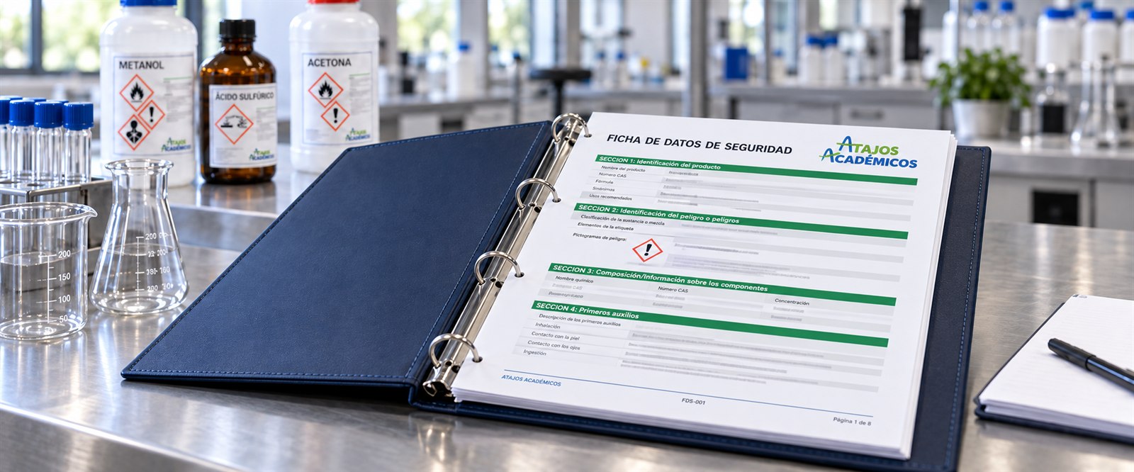 Ejemplo de ficha de datos de seguridad de Atajos Académicos